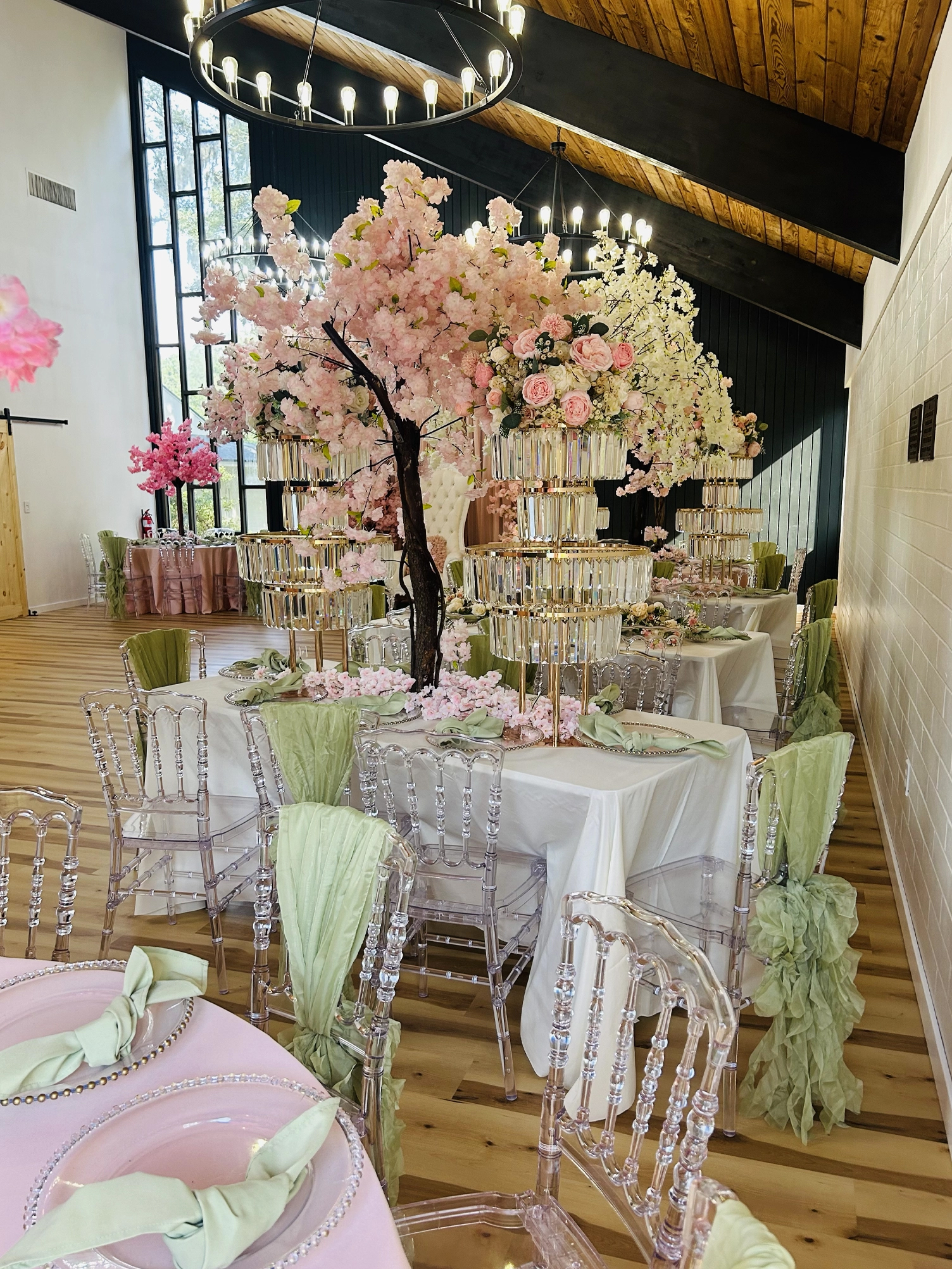 Elegant milestone celebration pink green Jacksonville